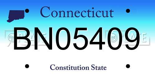 BN05409 Connecticut License Plate