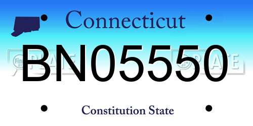 BN05550 Connecticut License Plate