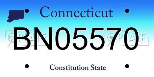 BN05570 Connecticut License Plate