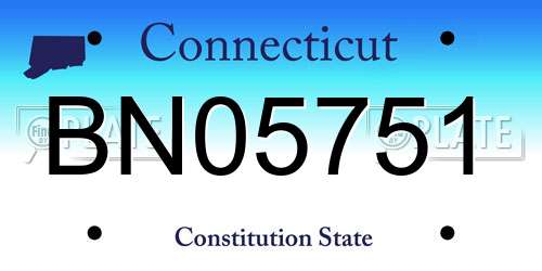 BN05751 Connecticut License Plate