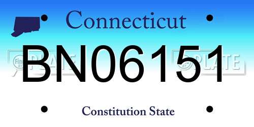 BN06151 Connecticut License Plate