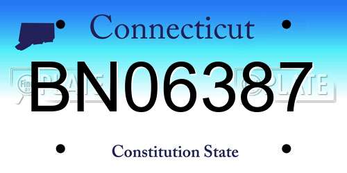 BN06387 Connecticut License Plate