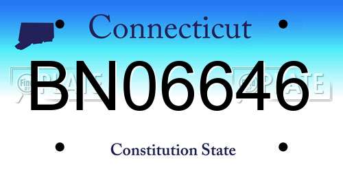BN06646 Connecticut License Plate