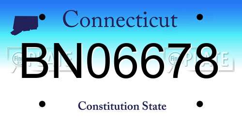BN06678 Connecticut License Plate
