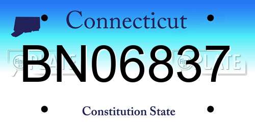 BN06837 Connecticut License Plate