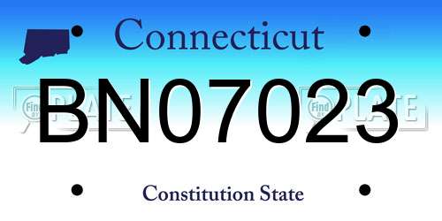 BN07023 Connecticut License Plate
