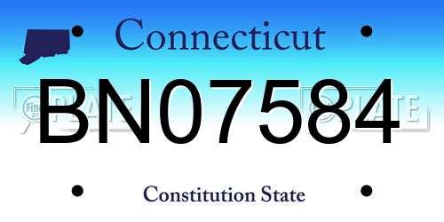 BN07584 Connecticut License Plate