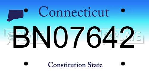 BN07642 Connecticut License Plate
