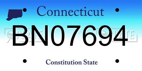 BN07694 Connecticut License Plate