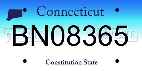 BN08365 Connecticut License Plate