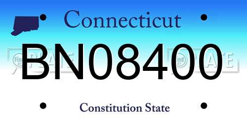 BN08400 Connecticut License Plate