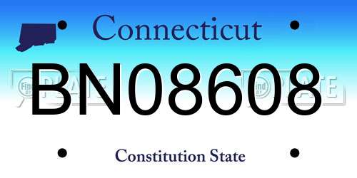 BN08608 Connecticut License Plate