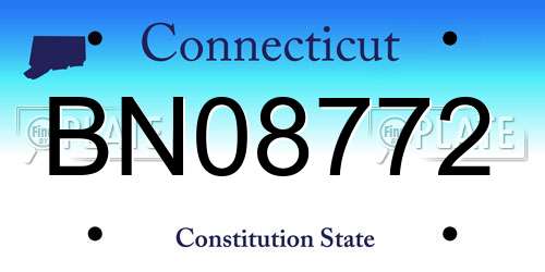BN08772 Connecticut License Plate