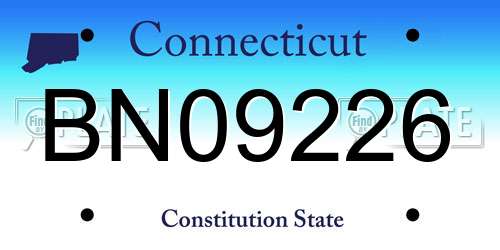 BN09226 Connecticut License Plate