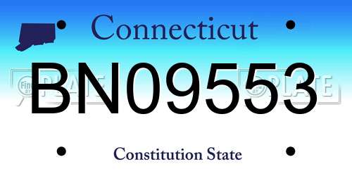 BN09553 Connecticut License Plate