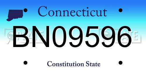 BN09596 Connecticut License Plate
