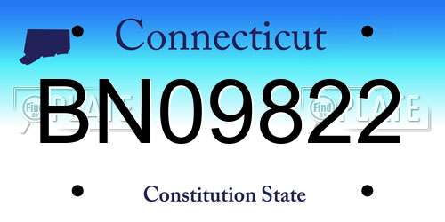 BN09822 Connecticut License Plate
