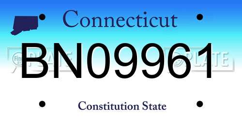 BN09961 Connecticut License Plate