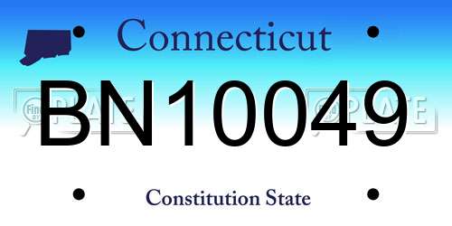 BN10049 Connecticut License Plate
