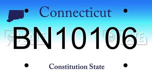 BN10106 Connecticut License Plate