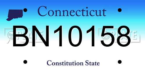 BN10158 Connecticut License Plate