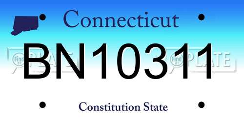 BN10311 Connecticut License Plate
