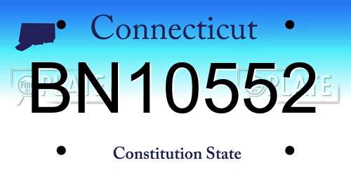 BN10552 Connecticut License Plate