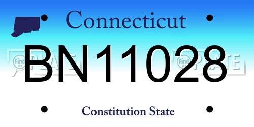 BN11028 Connecticut License Plate