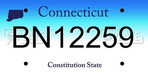 BN12259 Connecticut License Plate