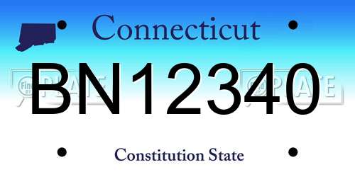 BN12340 Connecticut License Plate