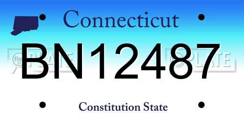 BN12487 Connecticut License Plate