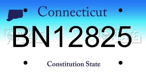 BN12825 Connecticut License Plate