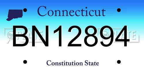 BN12894 Connecticut License Plate