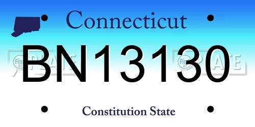 BN13130 Connecticut License Plate