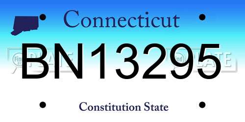 BN13295 Connecticut License Plate