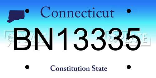 BN13335 Connecticut License Plate