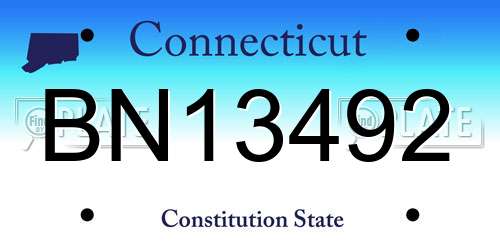 BN13492 Connecticut License Plate