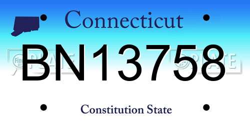 BN13758 Connecticut License Plate