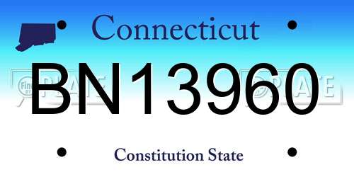 BN13960 Connecticut License Plate