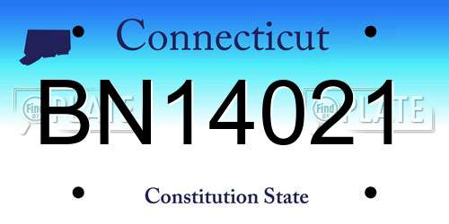 BN14021 Connecticut License Plate