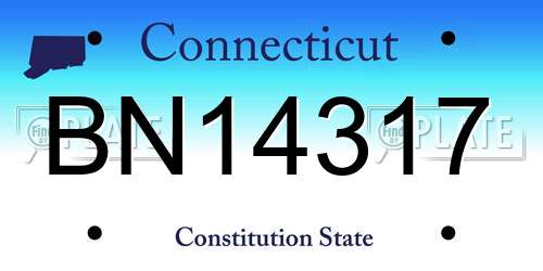 BN14317 Connecticut License Plate