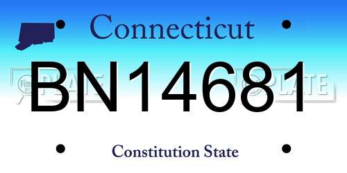 BN14681 Connecticut License Plate