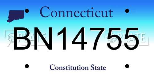 BN14755 Connecticut License Plate