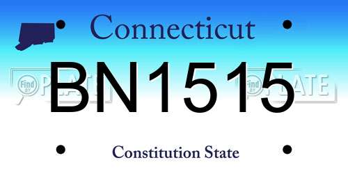 BN1515 Connecticut License Plate