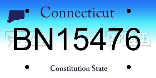 BN15476 Connecticut License Plate