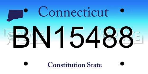 BN15488 Connecticut License Plate