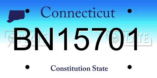 BN15701 Connecticut License Plate