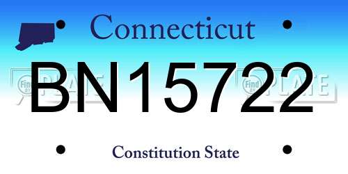 BN15722 Connecticut License Plate