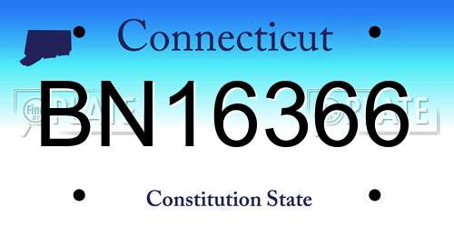 BN16366 Connecticut License Plate