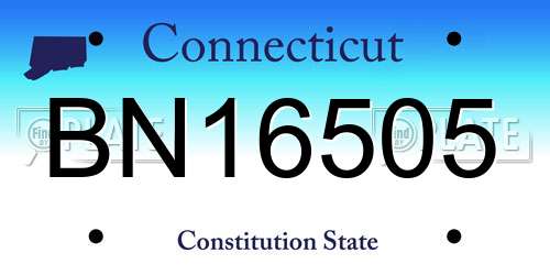 BN16505 Connecticut License Plate